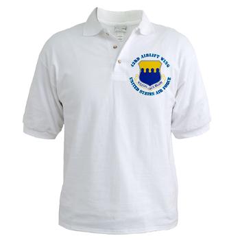 43AW - A01 - 04 - 43rd Airlift Wing with Text - Golf Shirt
