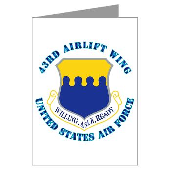 43AW - M01 - 02 - 43rd Airlift Wing with Text - Greeting Cards (Pk of 20)