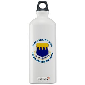 43AW - M01 - 03 - 43rd Airlift Wing with Text - Sigg Water Bottle 1.0L
