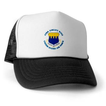 43AW - A01 - 02 - 43rd Airlift Wing with Text - Trucker Hat