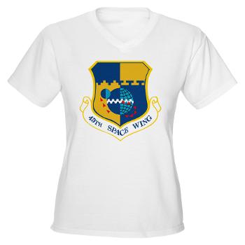 45SW - A01 - 04 - 45th Space Wing - Women's V-Neck T-Shirt