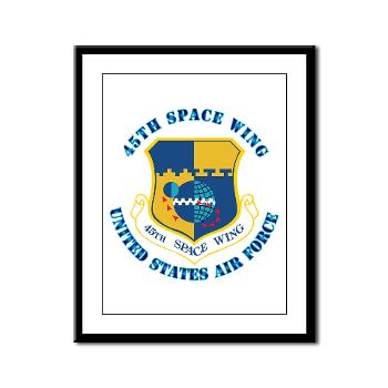 45SW - M01 - 02 - 45th Space Wing with Text - Framed Panel Print