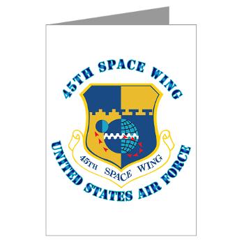 45SW - M01 - 02 - 45th Space Wing with Text - Greeting Cards (Pk of 10)