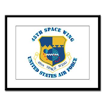 45SW - M01 - 02 - 45th Space Wing with Text - Large Framed Print