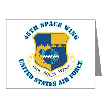 45SW - M01 - 02 - 45th Space Wing with Text - Note Cards (Pk of 20)