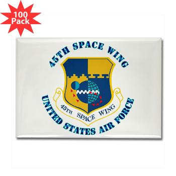 45SW - M01 - 01 - 45th Space Wing with Text - Rectangle Magnet (100 pack)