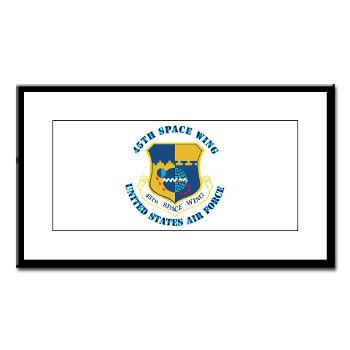 45SW - M01 - 02 - 45th Space Wing with Text - Small Framed Print