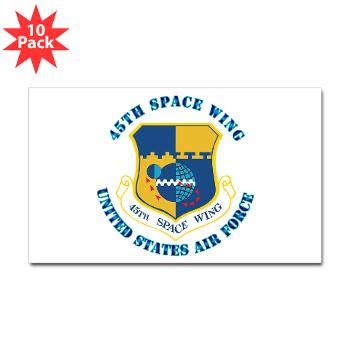 45SW - M01 - 01 - 45th Space Wing with Text - Sticker (Rectangle 10 pk)