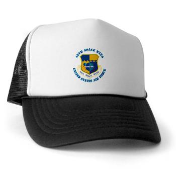 45SW - A01 - 02 - 45th Space Wing with Text - Trucker Hat - Click Image to Close