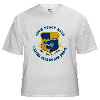 45SW - A01 - 04 - 45th Space Wing with Text - White t-Shirt