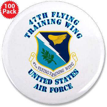 47FTW - M01 - 01 - 47th Flying Training Wing with Text - 3.5" Button (100 pack)