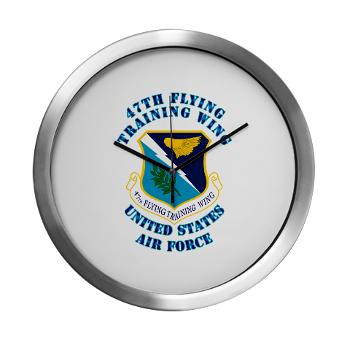 47FTW - M01 - 03 - 47th Flying Training Wing with Text - Modern Wall Clock - Click Image to Close