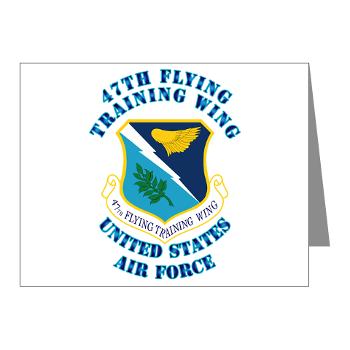 47FTW - M01 - 02 - 47th Flying Training Wing with Text - Note Cards (Pk of 20)