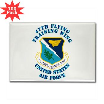47FTW - M01 - 01 - 47th Flying Training Wing with Text - Rectangle Magnet (100 pack)