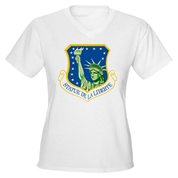 48FW - A01 - 04 - 48th Fighter Wing - Women's V-Neck T-Shirt