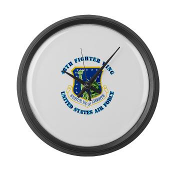 48FW - M01 - 03 - 48th Fighter Wing with Text - Large Wall Clock