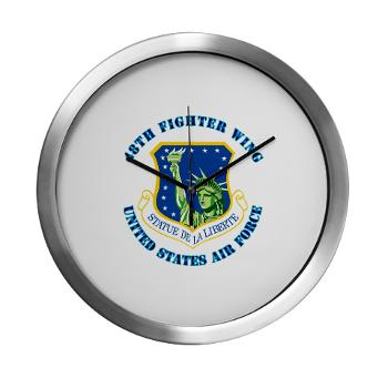 48FW - M01 - 03 - 48th Fighter Wing with Text - Modern Wall Clock