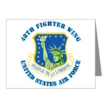 48FW - M01 - 02 - 48th Fighter Wing with Text - Note Cards (Pk of 20)