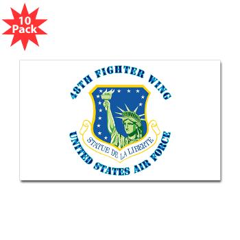 48FW - M01 - 01 - 48th Fighter Wing with Text - Sticker (Rectangle 10 pk)