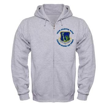 48FW - A01 - 03 - 48th Fighter Wing with Text - Zip Hoodie