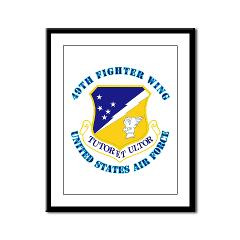 49FW - M01 - 02 - 49th Fighter Wing with Text - Framed Panel Print