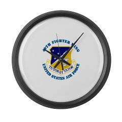 49FW - M01 - 03 - 49th Fighter Wing with Text - Large Wall Clock