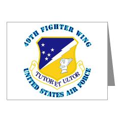49FW - M01 - 02 - 49th Fighter Wing with Text - Note Cards (Pk of 20)