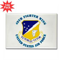 49FW - M01 - 01 - 49th Fighter Wing with Text - Rectangle Magnet (100 pack)