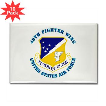 49FW - M01 - 01 - 49th Fighter Wing with Text - Rectangle Magnet (10 pack)