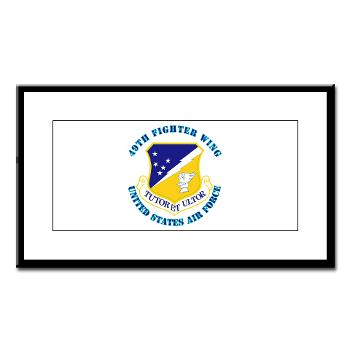49FW - M01 - 02 - 49th Fighter Wing with Text - Small Framed Print