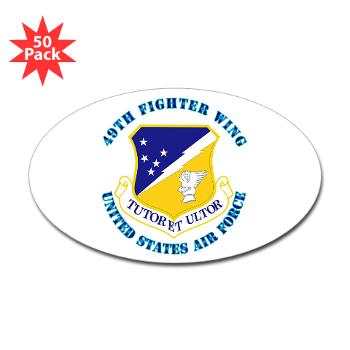 49FW - M01 - 01 - 49th Fighter Wing with Text - Sticker (Oval 50 pk)