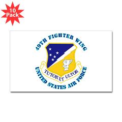49FW - M01 - 01 - 49th Fighter Wing with Text - Sticker (Rectangle 10 pk)