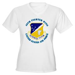 49FW - A01 - 04 - 49th Fighter Wing with Text - Women's V-Neck T-Shirt