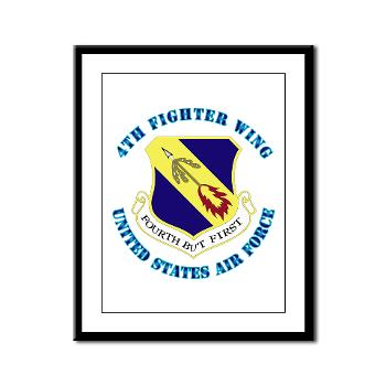 4FW - M01 - 02 - 4th Fighter Wing with Text - Framed Panel Print