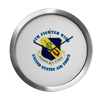 4FW - M01 - 03 - 4th Fighter Wing with Text - Modern Wall Clock