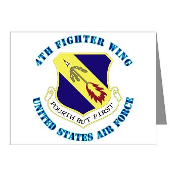 4FW - M01 - 02 - 4th Fighter Wing with Text - Note Cards (Pk of 20)