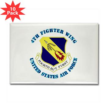 4FW - M01 - 01 - 4th Fighter Wing with Text - Rectangle Magnet (10 pack)