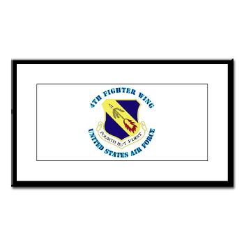 4FW - M01 - 02 - 4th Fighter Wing with Text - Small Framed Print
