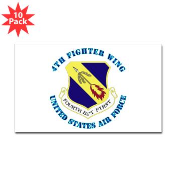 4FW - M01 - 01 - 4th Fighter Wing with Text - Sticker (Rectangle 10 pk)