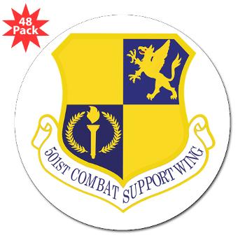 501CSW - M01 - 01 - 501st Combat Support Wing - 3" Lapel Sticker (48 pk) - Click Image to Close