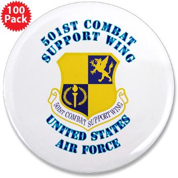 501CSW - M01 - 01 - 501st Combat Support Wing with Text - 3.5" Button (100 pack)