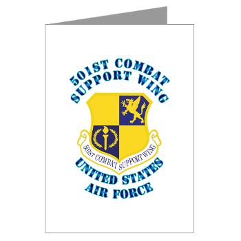 501CSW - M01 - 02 - 501st Combat Support Wing with Text - Greeting Cards (Pk of 10)