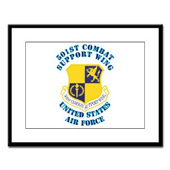 501CSW - M01 - 02 - 501st Combat Support Wing with Text - Large Framed Print