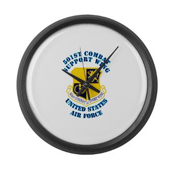 501CSW - M01 - 03 - 501st Combat Support Wing with Text - Large Wall Clock