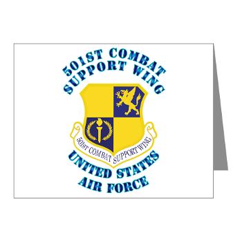 501CSW - M01 - 02 - 501st Combat Support Wing with Text - Note Cards (Pk of 20)