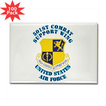 501CSW - M01 - 01 - 501st Combat Support Wing with Text - Rectangle Magnet (100 pack)