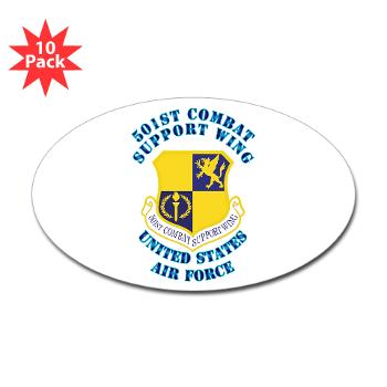 501CSW - M01 - 01 - 501st Combat Support Wing with Text - Sticker (Oval 10 pk)