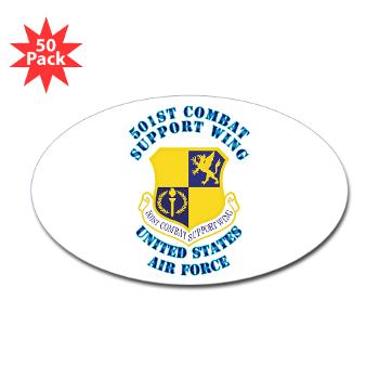 501CSW - M01 - 01 - 501st Combat Support Wing with Text - Sticker (Oval 50 pk)