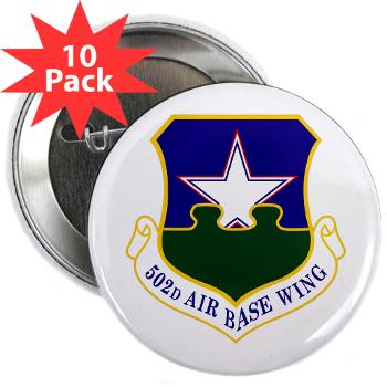 502ABW - M01 - 01 - 502nd Air Base Wing - 2.25" Button (10 pack)