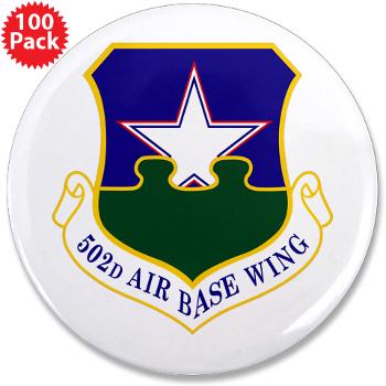 502ABW - M01 - 01 - 502nd Air Base Wing - 3.5" Button (100 pack)